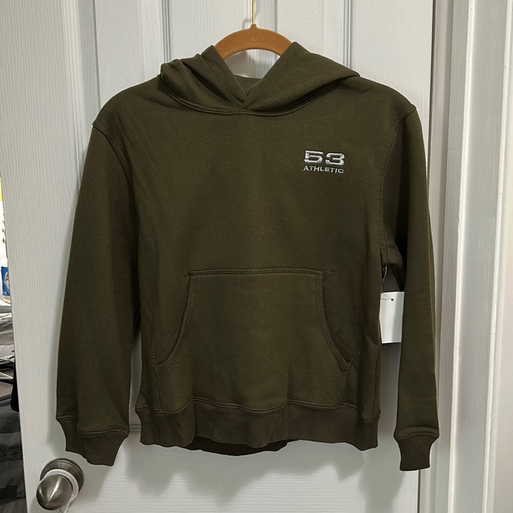 Boys - Woodland - Athletic SZ 8, Army Green Long Sleeve Hoody NWT